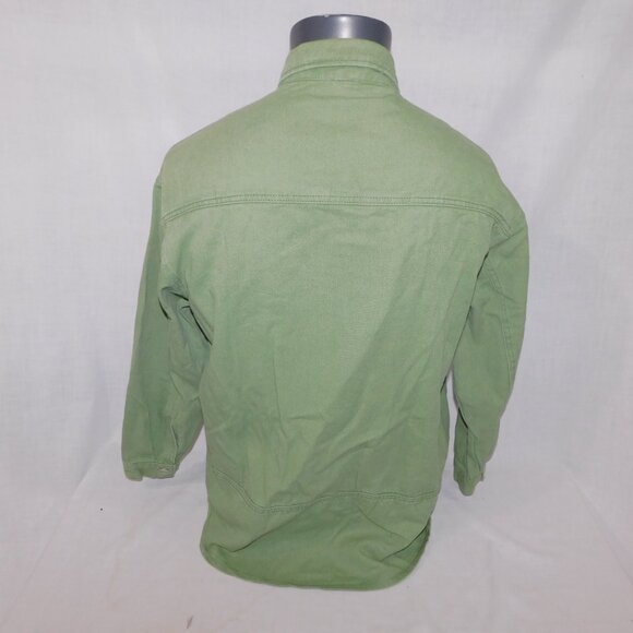 Mens L Green Denim Baby Fat Albert What's Up? Embroidered Long Sleeve Shirt - Picture 10 of 13